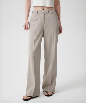 MUSINSA STANDARD WOMAN [Cooltandard] Женские широкие брюки со скрытой эластичной талией [Светло-бежевый]