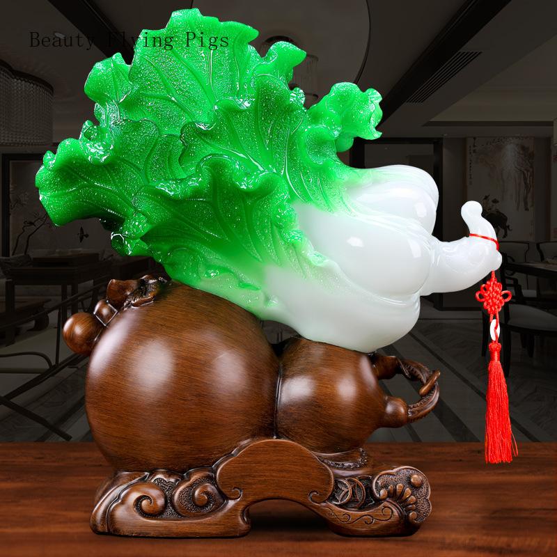 1 шт. смоляные нефритовые украшения в виде капусты в китайском стиле для дома, гостиной, офиса, настольных украшений, подарков на открытие и новоселье
