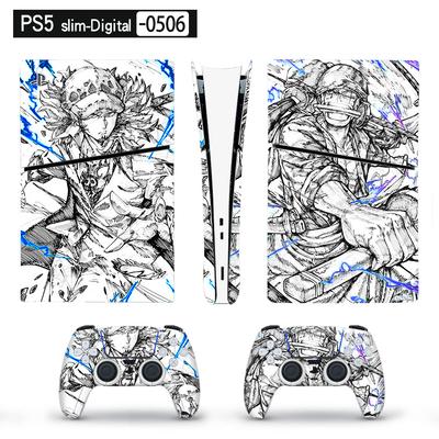 Цельный виниловый стикер Luffy для PS5, тонкая цифровая консоль и 2 контроллера, наклейка, крышка