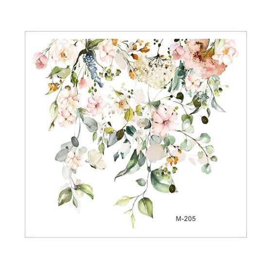 Наклейка на крышку сиденья унитаза, самоклеющаяся, сильная липкость, водонепроницаемая, съемная, листья растений, цветы, наклейка на крышку унитаза