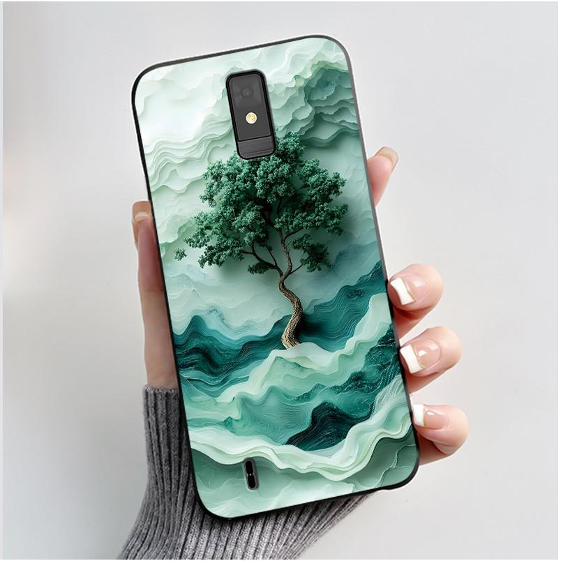 Милый мультяшный чехол для ZTE Blade A32 Чехол-бампер Печатный корпус Чехлы BladeA32 Защитная крышка Мягкий силикон Черный корпус Чехлы