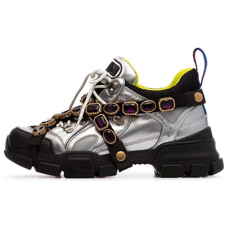 Gucci Женские Flashtrek Crystals 'Silver' Женские 537133 DORA0 8188