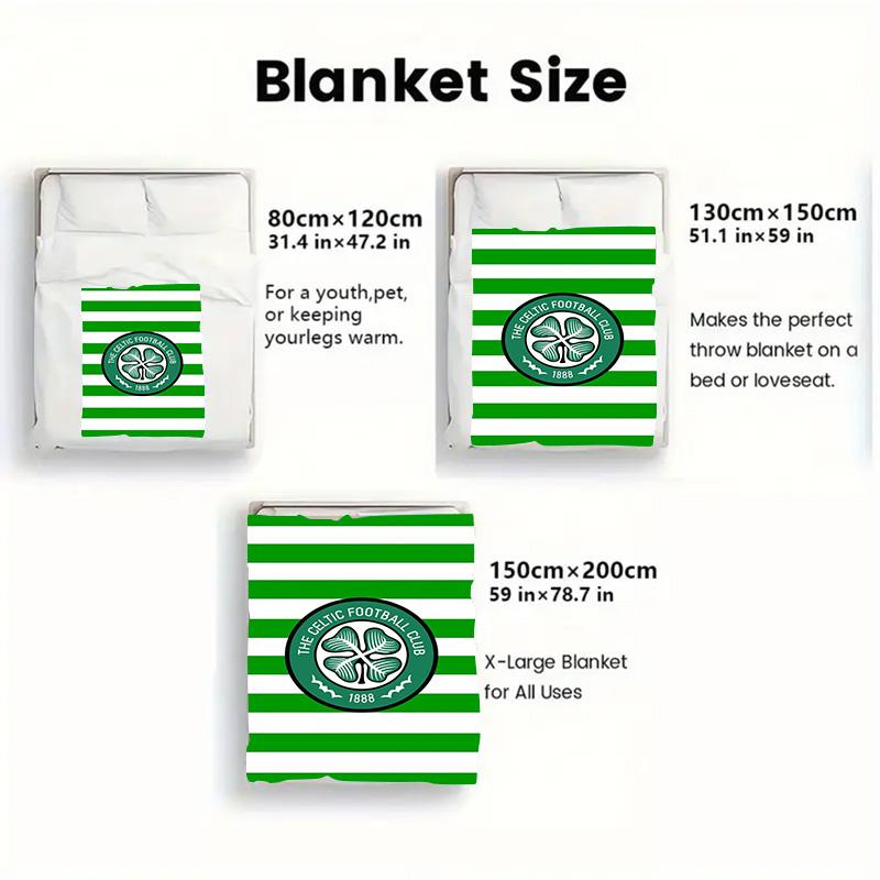 Celtic F.C 2D Flat Pattern Flannel Blanket High quality All Seasons Warmth and Comfort Perfect for Christmas Gifts.NMT0928558