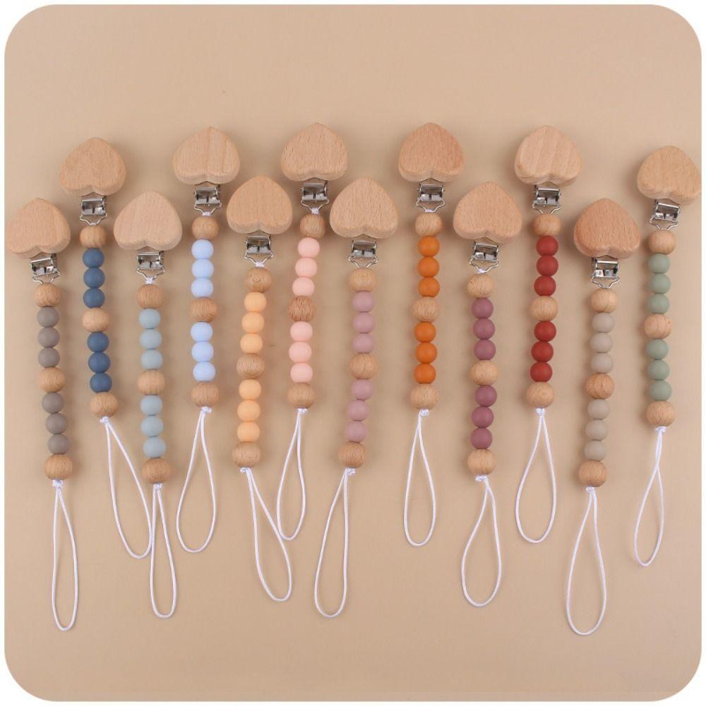 Деревянная цепочка для детской соски, зажимы для пустышек, детские игрушки-прорезыватели, ремни, держатель для соски, зажимы для детей