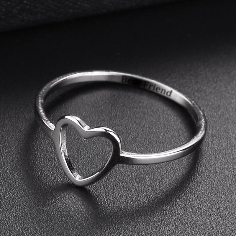 Women Fashion Alloy Best Friend Heart Shaped Love Ring