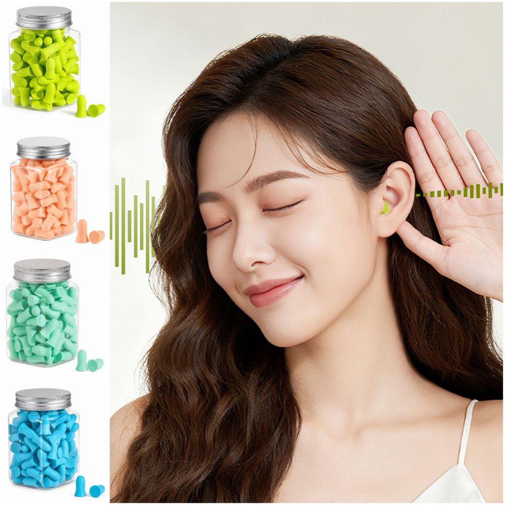 60/120PCS Multicolor Sponge Earplugs Slow Rebound Noise Reduction Earplugs for Study