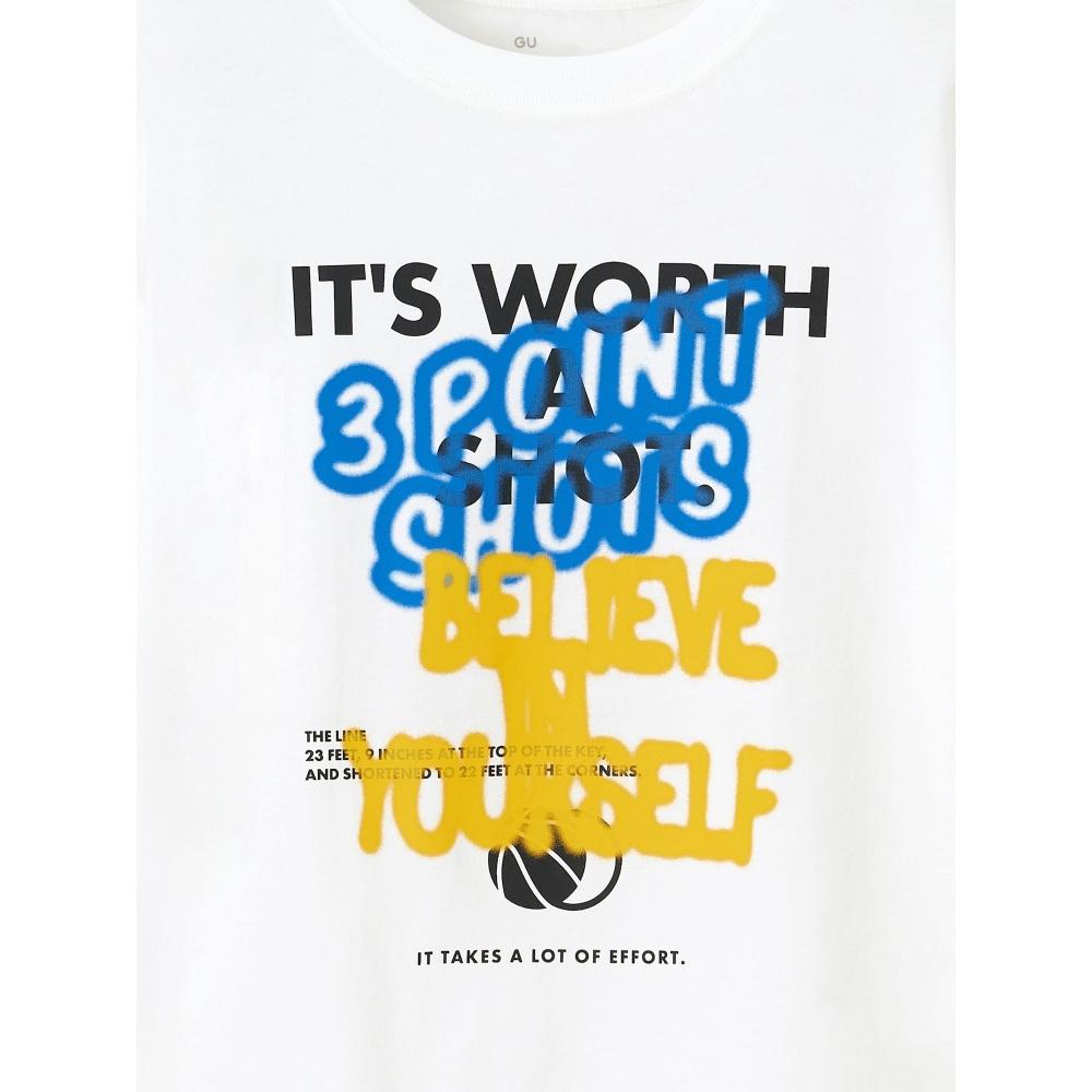 GU by Uniqlo Детский унисекс большой размер графический футболка баскетбольный мяч