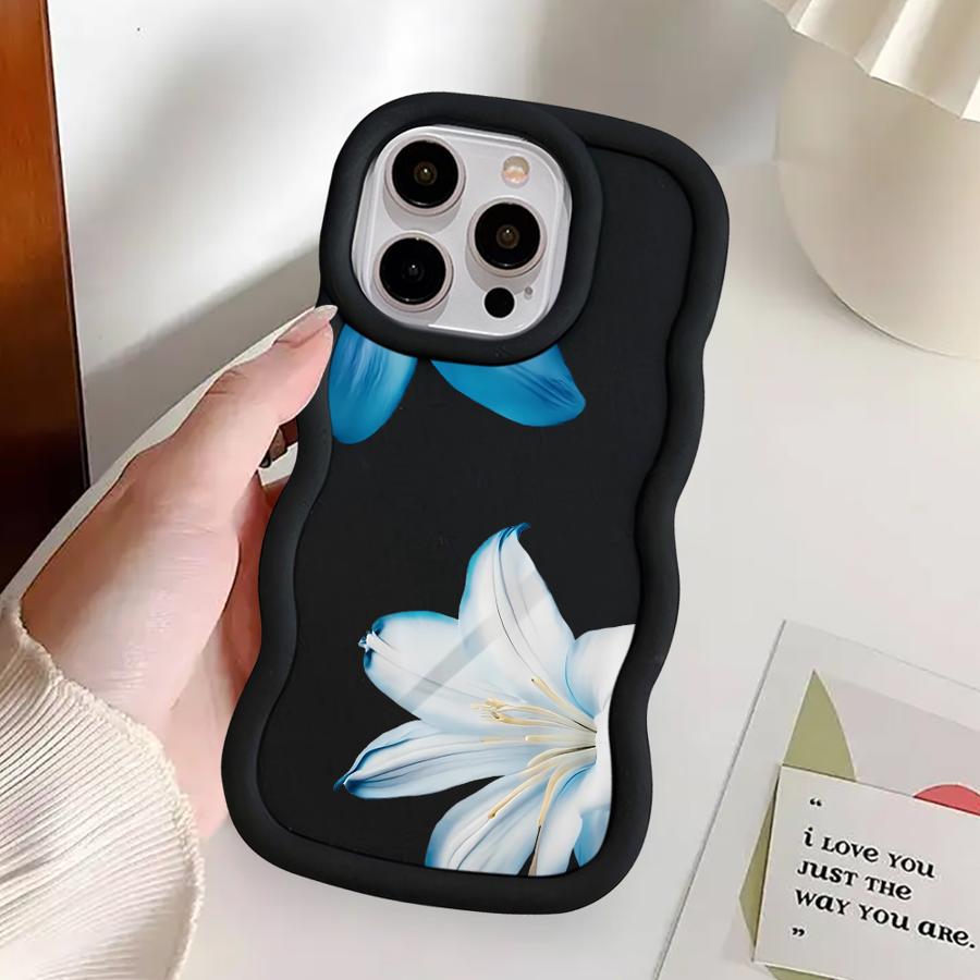 Мягкий чехол-бампер с мультяшным цветочным узором для iPhone 17 Air 13 14 11 16 Pro Max 15 Plus 8 XR 12