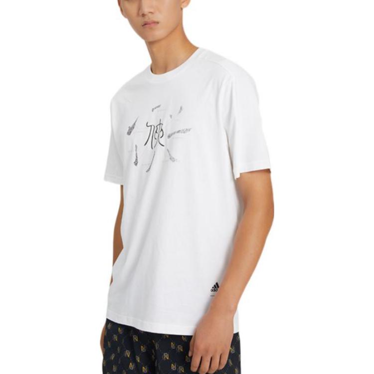 adidas Футболка Story Tee с круглым вырезом и коротким рукавом, мужские топы, белые HM2951