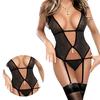 Trendy New Style Glitter Sexy Women Nightwear See-through Backless Halter G-string V-neck Garter Large Size