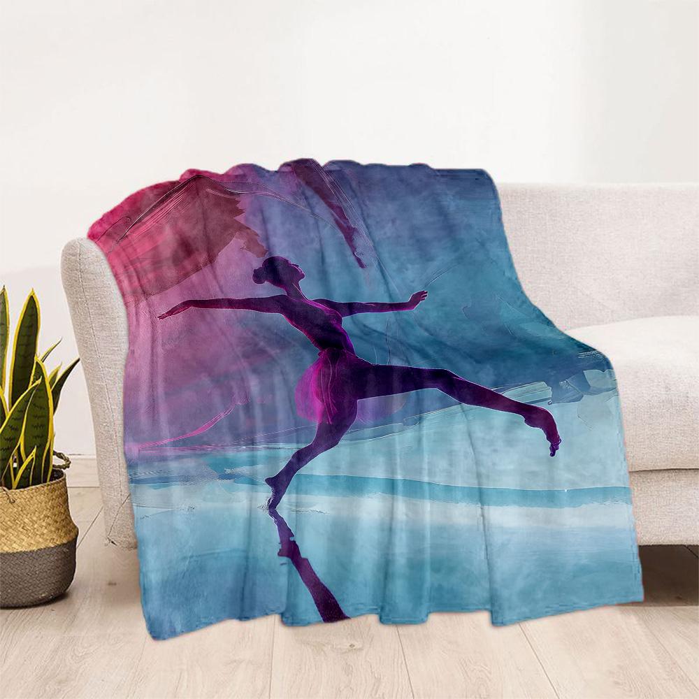 Dreamy Ballerina Flannel Blanket - Soft and Comfortable, Suitable for Sofas, Beds, Offices, Travel, and All Seasons, Making It A Perfect Holiday Gift.