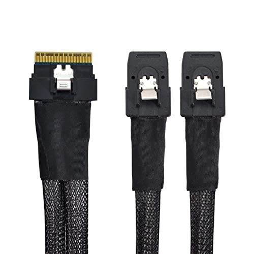 Xiwai PCI-E Ultraport Slimline SAS Slim 4.0 SFF-8654 8i 74-контактный - Двойной кабель PCI-Express SFF-8087 Mini SAS
