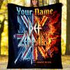 Custom Name Text Bull Power Theme Blanket Soft Flannel Blanket Plush Throw Blanket Cozy Sofa Bed Blanket for Home Decor
