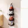 3/4 Tier Hanging Ball Storage Bag with Hooks, Mesh Sports Equipment Organizer for Basketball Football Volleyball, Over Door Wall
