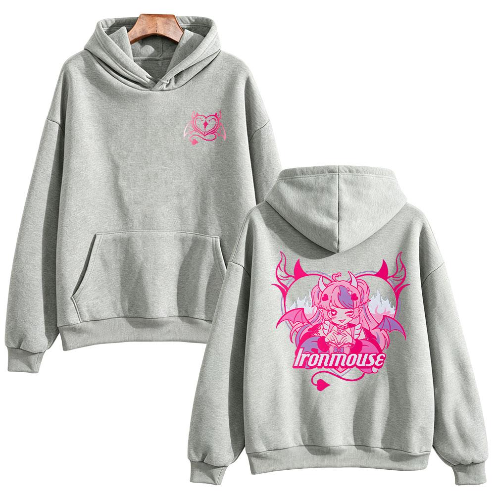 Ironmouse Hoodie Print VShojo VTuber Graphic Sweatshirt Men Women Anime Merch Unisex Fans Gift Casual Pullover Tops