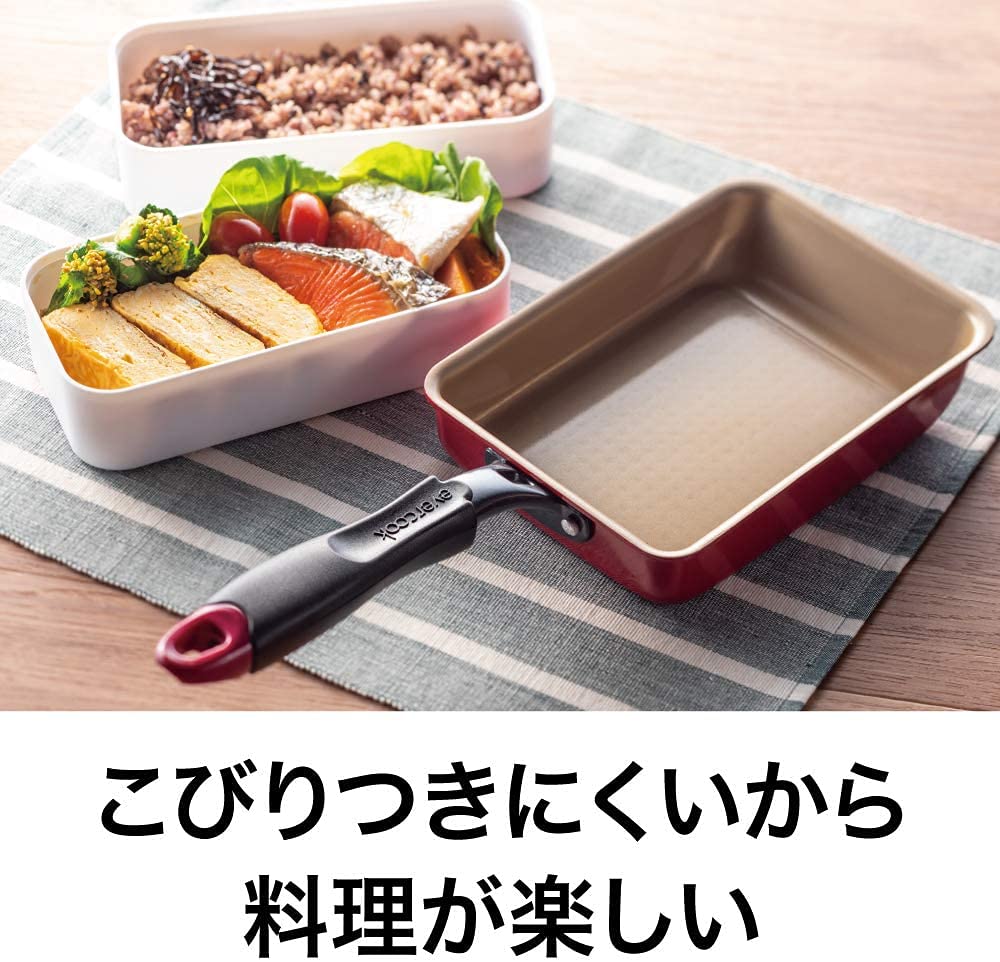 Evercook Тамагояки 13 x 18 совместимый со всеми источниками тепла Doshisha см, (Совместимость с IH), красный,