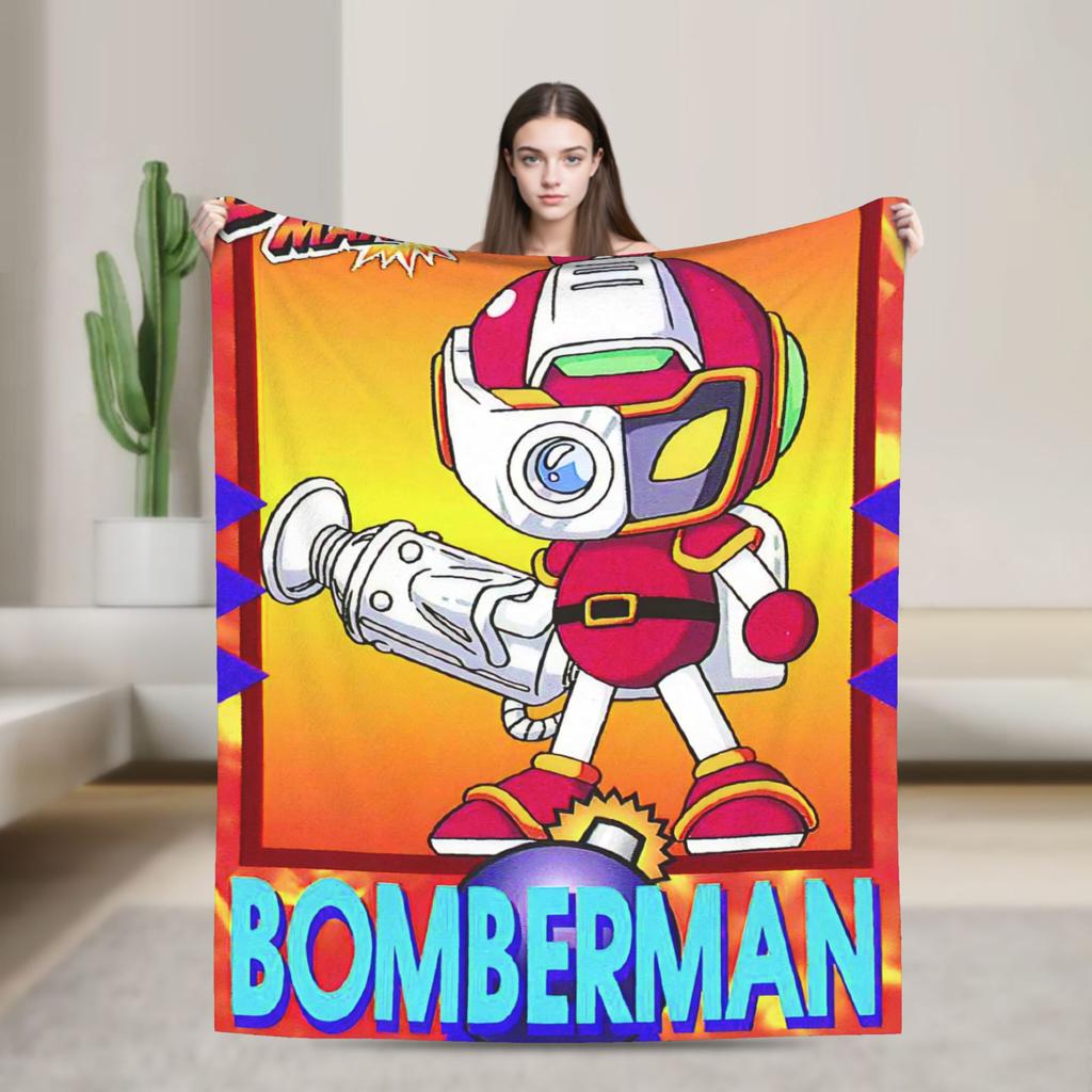 Baikinman Anime Flannel Blanket Soft Durable Throw Blanket for Living Room Picnic Novelty Bedspread Sofa Bed Cover
