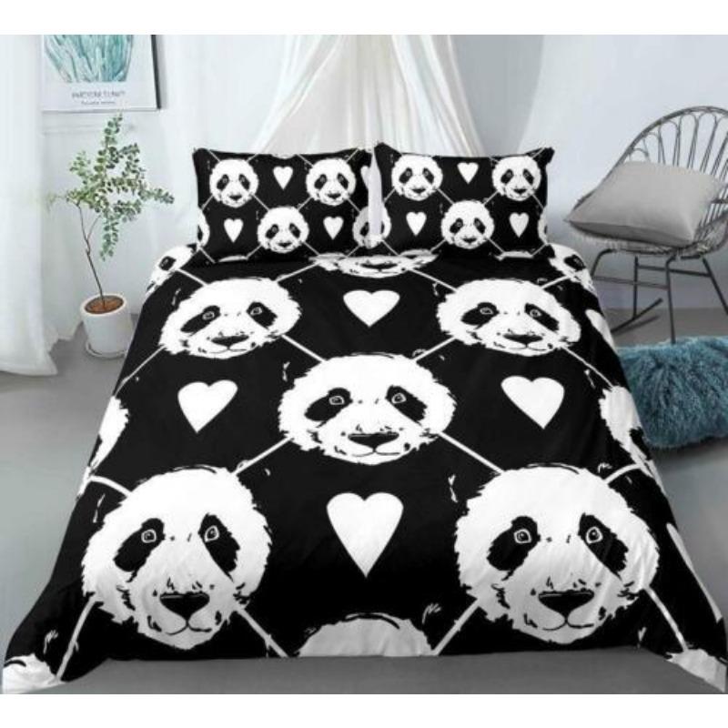 Panda Doona Quilt Duvet Cover Set Pillowcase Single Double Queen King Size Bed