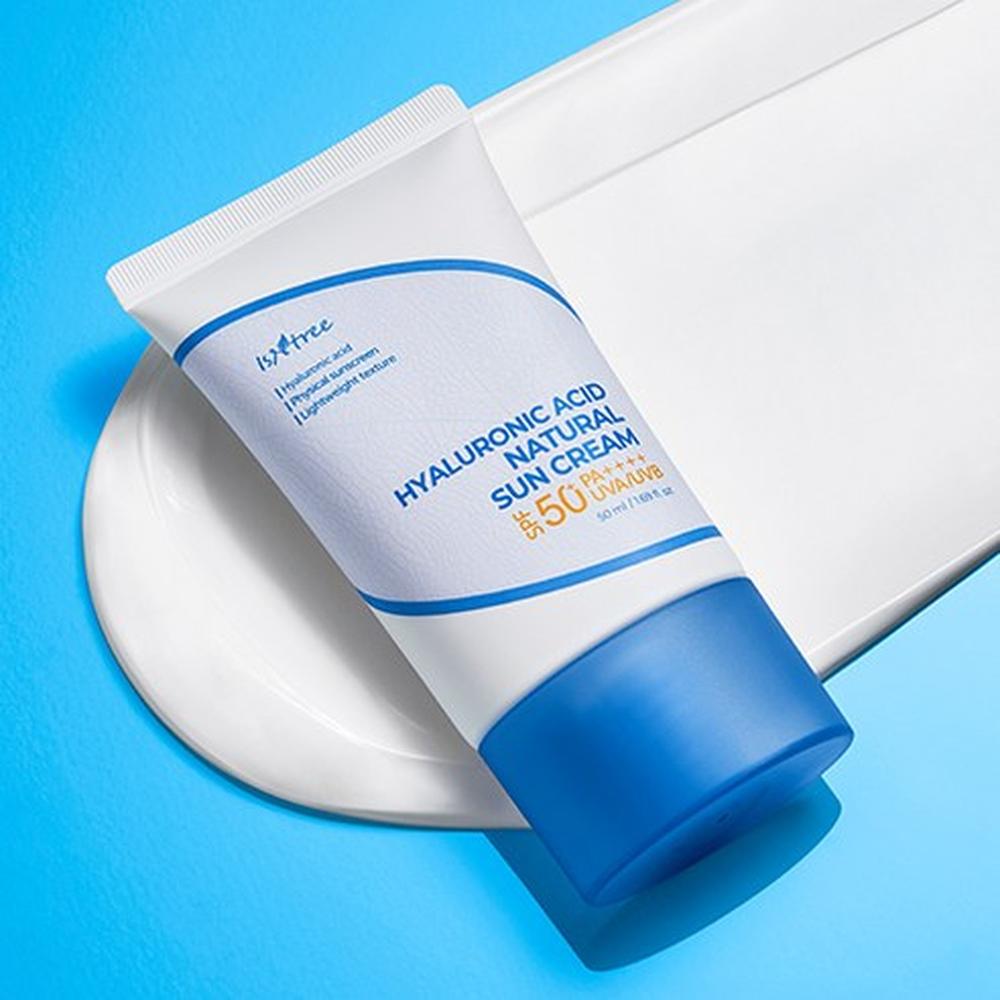 Isntree Hyaluronic Acid Natural Sunscreen SPF50+ PA++++ 50ml - UV Shield Protect Hydrate, Korean
