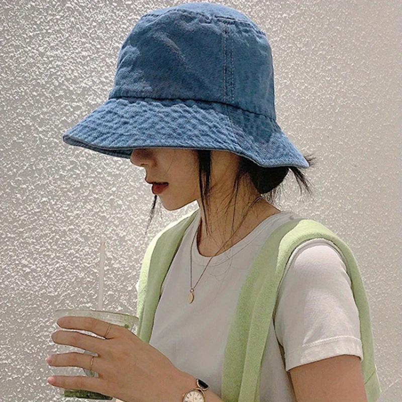New denim fisherman hat, thin and fashionable multifunctional hat, sun protection basin hat, suitable for both men and women