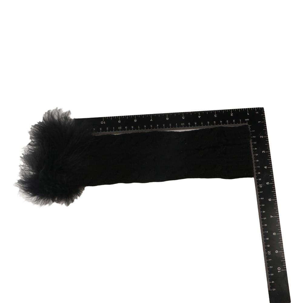 Эластичные вязаные митенки с перьями, длинные варежки, перчатки без пальцев, Y2K, теплые рукава, для вечеринки девочки