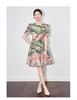 High-Quality Age-Defying Swing Skirt: Women's Summer Vacation Waist-Cinching Printed Dress