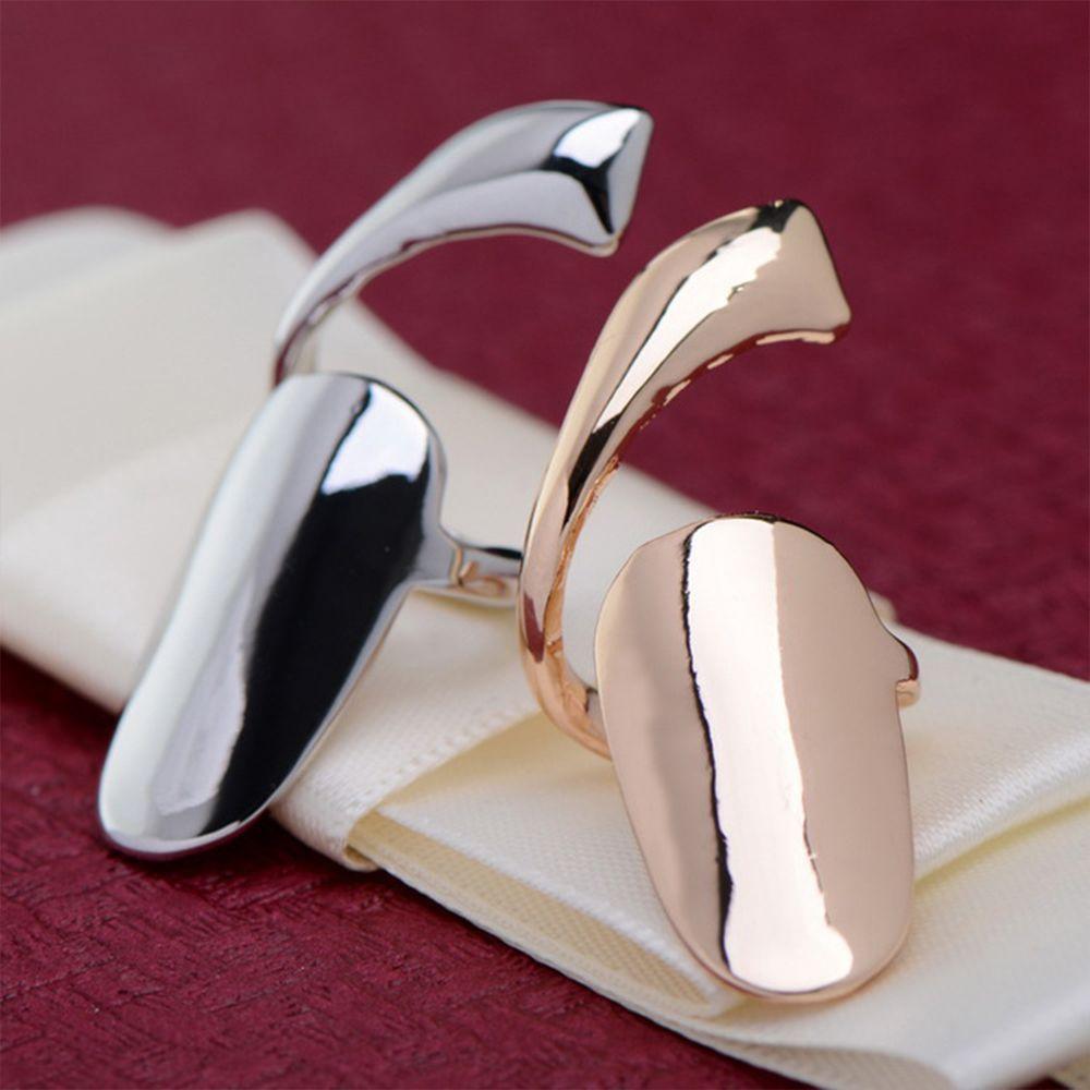 False Jewelry Gold Metal Ring Nail Fashion Rings Women Silver