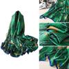 Fashion Peacock Feather Scarves Women Silk Cover Up Scarf Beach Travel Shawl
