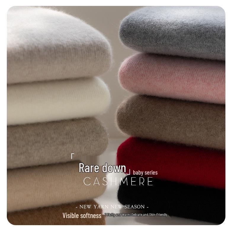 Women's High Collar Cashmere Sweater - Thick and Warm Autumn/Winter Pullover Knitwear