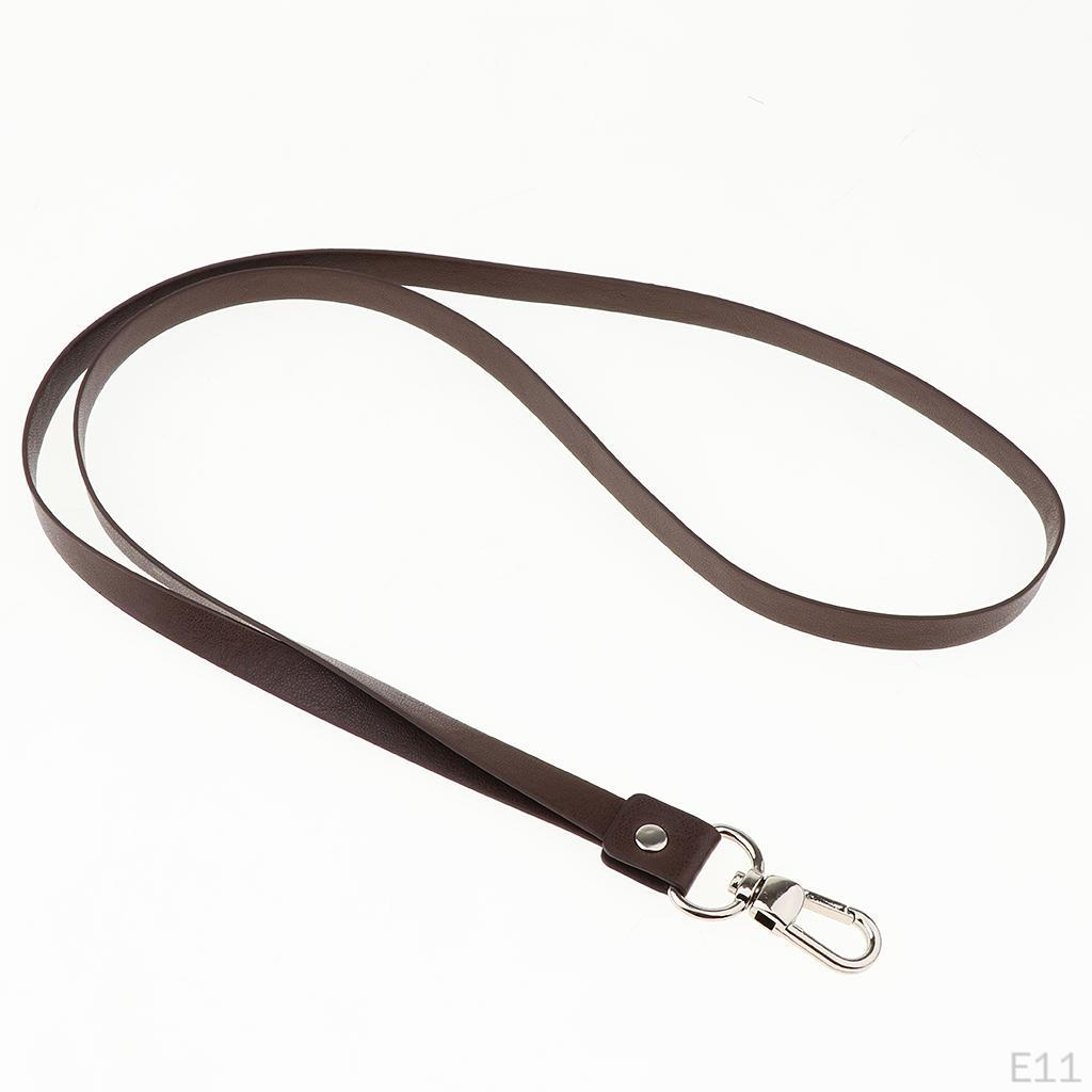 Ретро PU кожаный шейный ремешок шнурок металлический зажим для карт бейджей
