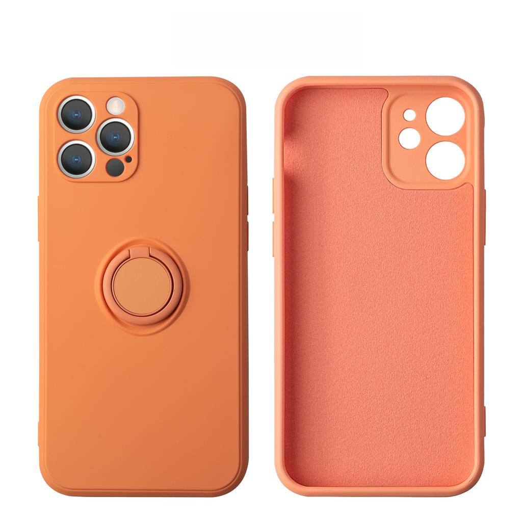 Подходит для iPhone 16 Чехол для мобильного телефона с кольцом-подставкой Apple 15 ProMax Жидкий силикон 14 Матовый 13 Защитный чехол