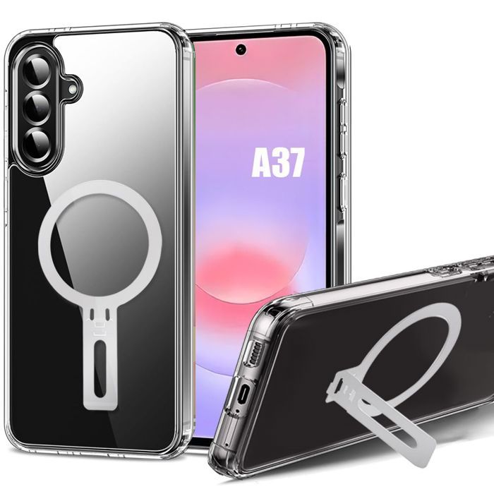 Coque pour Samsung Galaxy A37 5G, Protection Silicone Anti-Rayures Antichoc avec Support Réglable