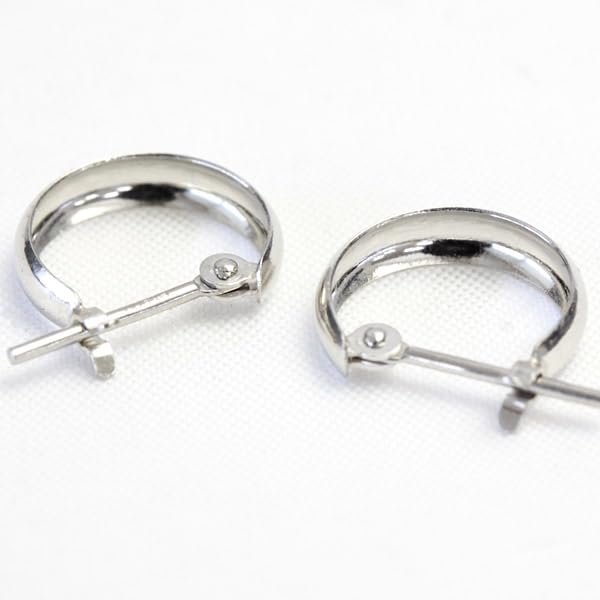 Серьги-кольца 3 мм x 10 мм Серьги Moon Серьги Moonshell Серьги Bullion Серьги Hoop [Jewelry Excellente] (Платина 900)