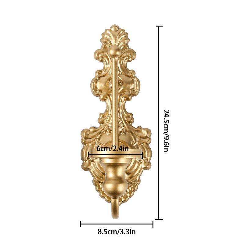 Golden Wall Mounted Candle Holder Tealight Candlestick Metal Wall Hanging Sconce Wedding Decoration Living Room Home Decor