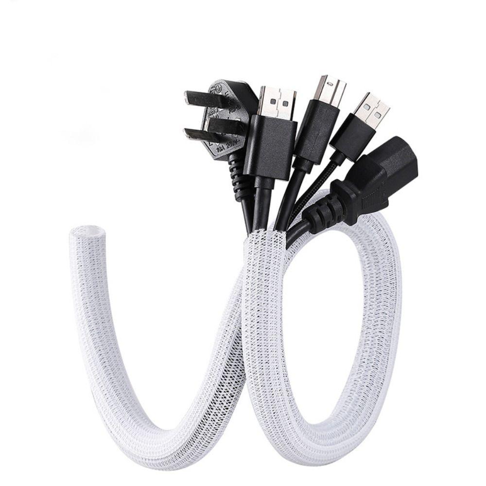 Expandable Cable Sleeve Durable PET Self Closing Cable Organiser for Desk PC TV Computer Insulation Protection Cable Wrap Cover