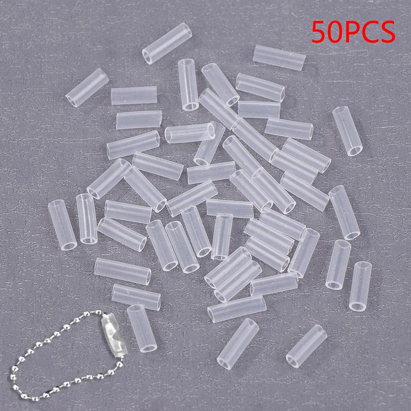 50Pcs Bead Chain Anti-lost Cover Pendant Acrylic Card Chain Falling Off Key Ring Protective Cover To Prevent Falling Bead Chain
