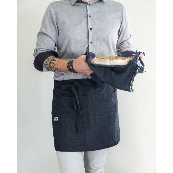 Tablier de Chef "Gaïa" 45 x 80 cm "Gaze de Coton" - Gaïa Minuit