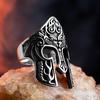 Кольцо спартанского шлема, кольцо воина-рыцаря из стерлингового серебра 925 пробы, скандинавские греко-римские украшения, историческая мифология, готическая маска, кольцо, подарок для него