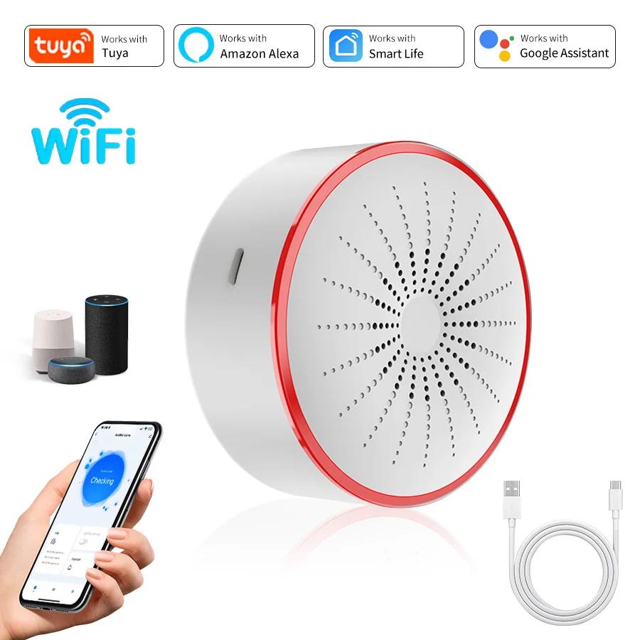 Tuya Wifi Zigbee Smart Siren Alarm For Home Security Sound And Light Alarm Sensor Smart Life APP Control Alexa Google Assistant