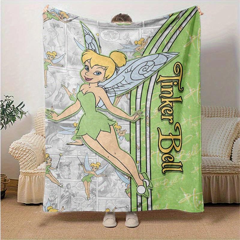 1pc. Tinker Bell Cartoon Blanket, Seasonal Universal Home Decorative Throw Blanket,Soft Flannel Throw Blanket, Living Room, Travel, Camping,