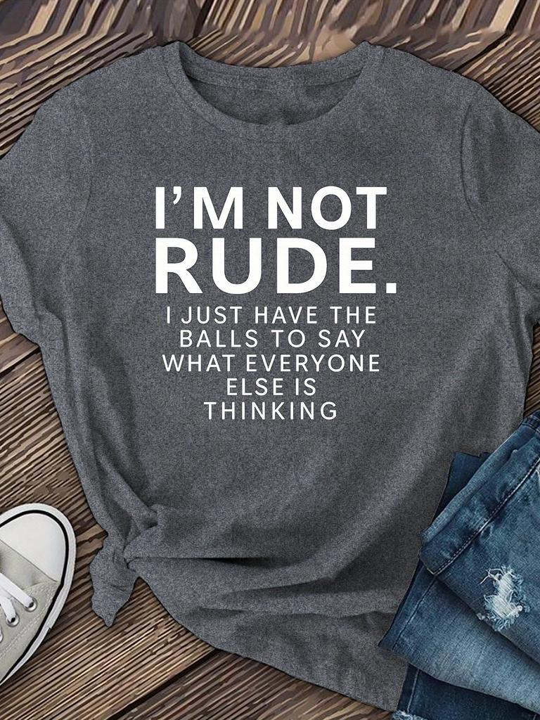 I'm Not Rude Women's Tee - Funny Sarcastic Quote Red Top