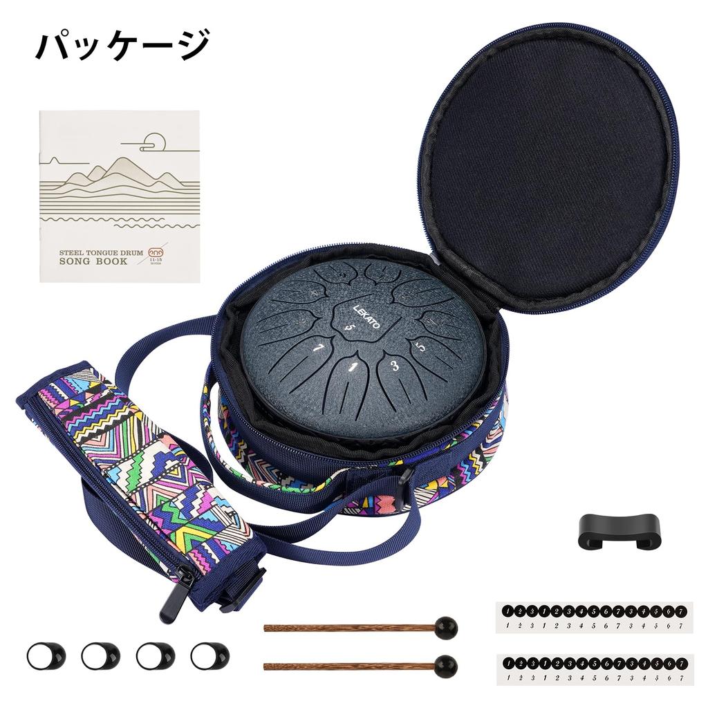 Щелевой барабан Tongue Drum 11 нот 6 дюймов с сумкой для хранения Музыкальный инструмент Ударный инструмент Йога Медитация Дзен Молитва Ноты включены