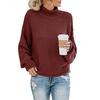 New Autumn Long Sleeve Loose Casual Knitwear Sweater Women Winter Half High Neck Pullover Sweaters for Women Fashion Plus Size Knitted Sweater 24889