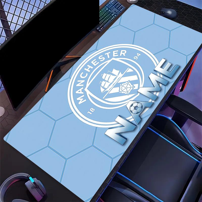 Custom Name,Manchester City Mouse Pad, Large Gaming Desk Mat, Non-slip XXL Mousepad for Laptop & Tablet, Mini PC Playmat with Stitched Edges