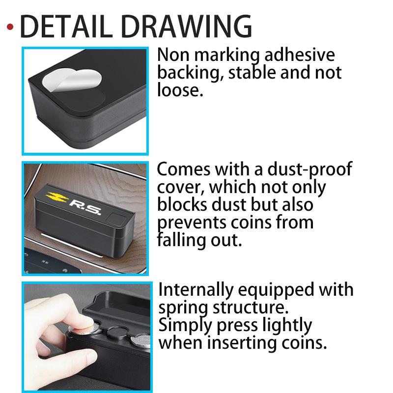 Car Coin Small Storage Home Change Box Purse Holder Case Wallet For Renault Symbol Clio 3 4 Sparco Dacia RS Megan Scenic Espace A21