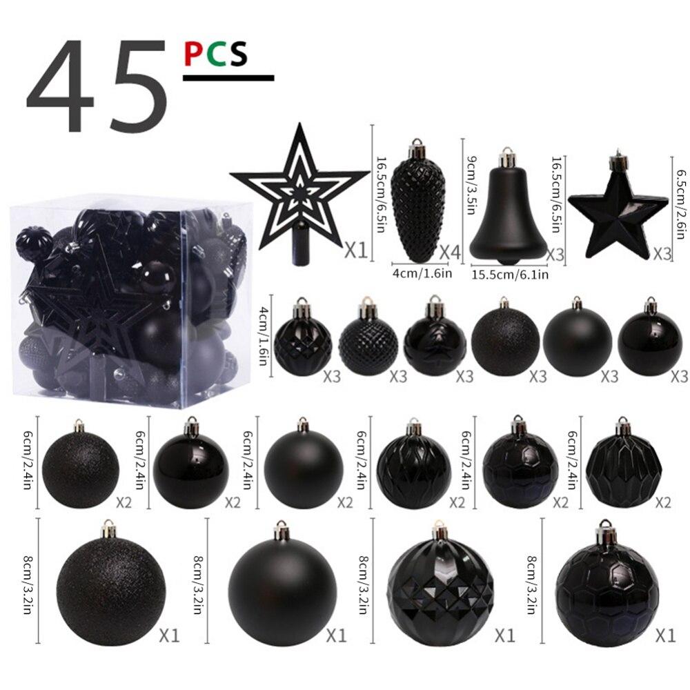 Рождественский шар, 45 шт., небьющийся набор подвесок в виде рождественского шара