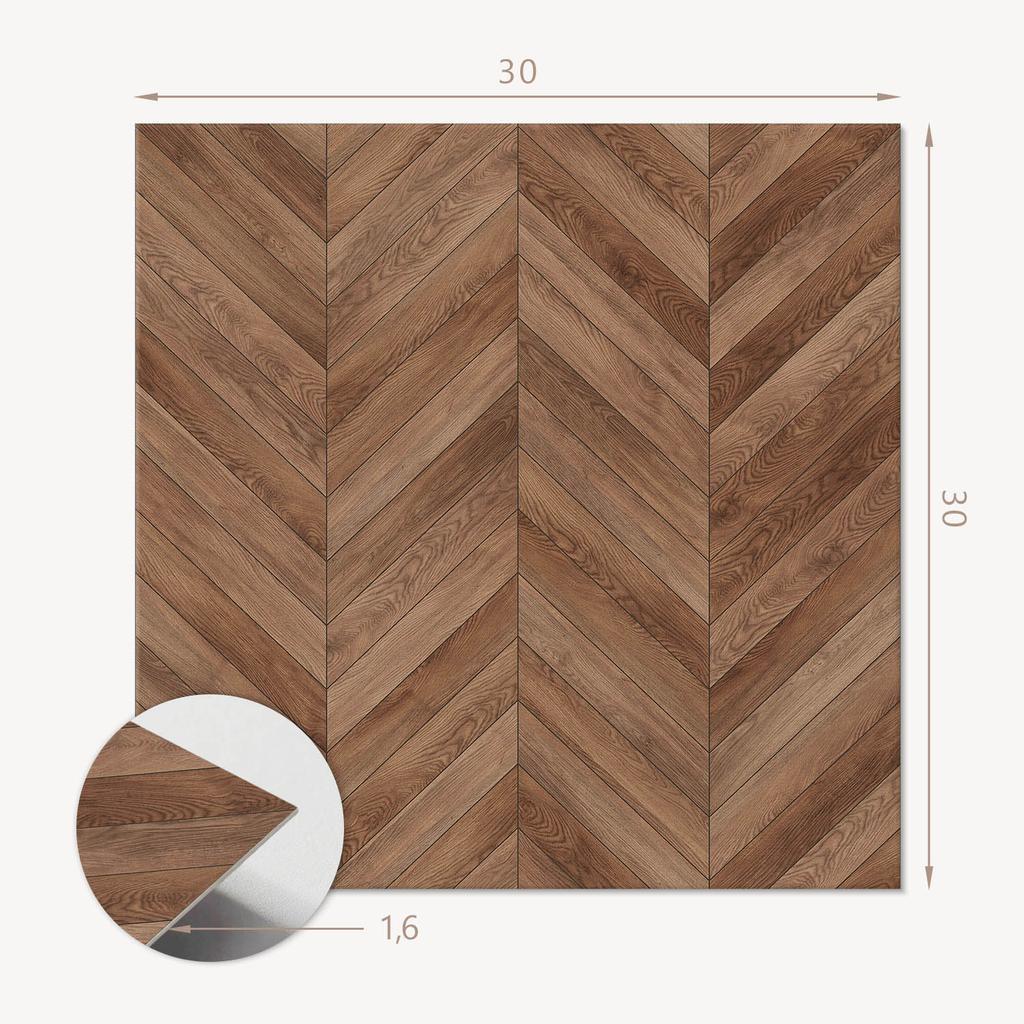 Komplet Kafelków Pcv Z Dekorem Do Kuchni Lub Łazienki Wzór W Jodełkę 9X30X30 Cm