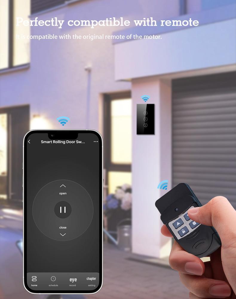 Умный выключатель рольставен Graffiti WiFi - Голосовое управление с Alexa, Панель из закаленного стекла
