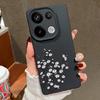 Белый цветочный принт кожа текстура матовый чехол для Xiaomi 13T Pro Poco X7 X6 Redmi Note 14 Pro 13 12 11 10 Pro мягкий TPU ударопрочный тонкий чехол для телефона