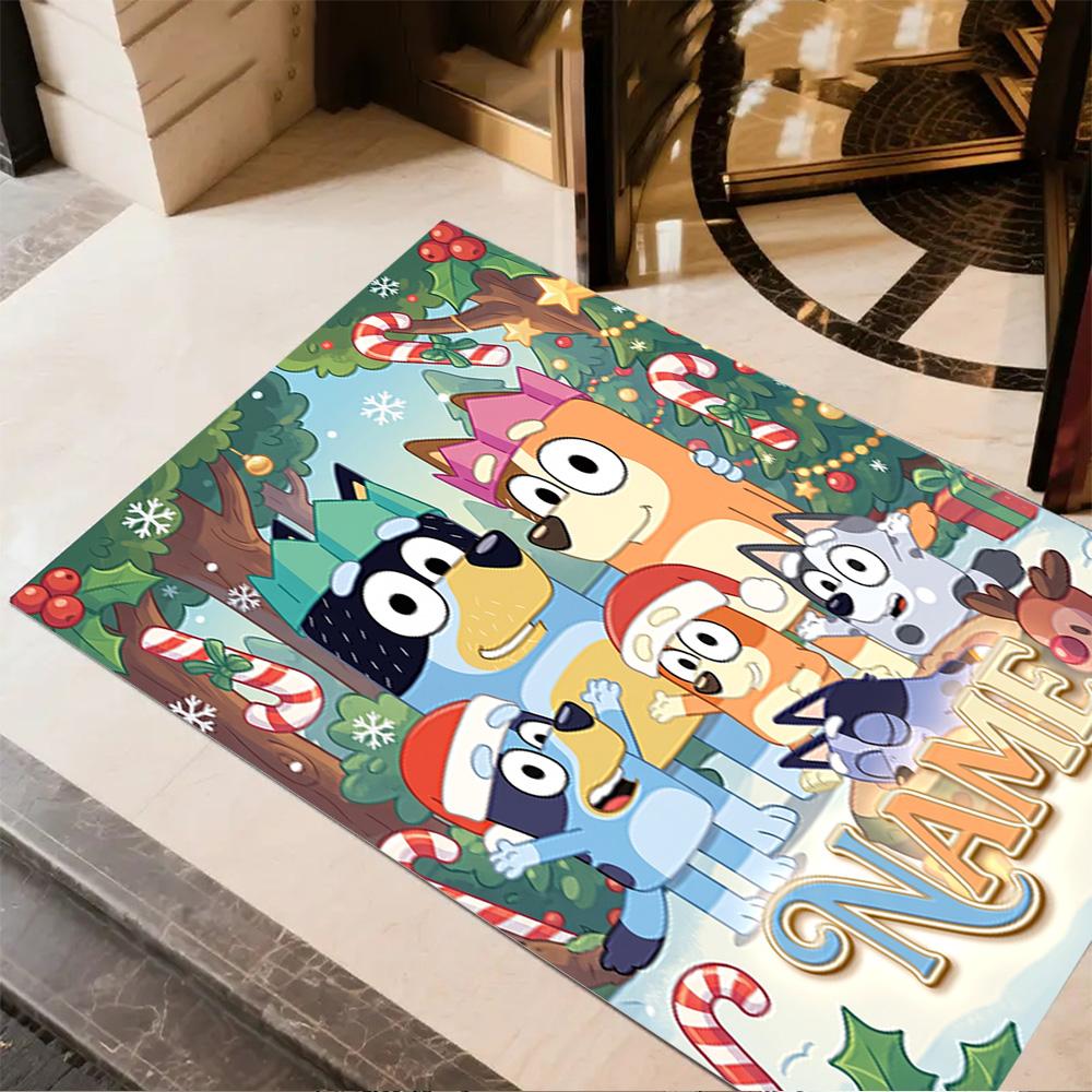 Christmas Friends Customized Name Floor Mat Suitable for Bedrooms Foyer Game Room Balcony Anti-slip Rug Decorate Offices Gift for Festivals